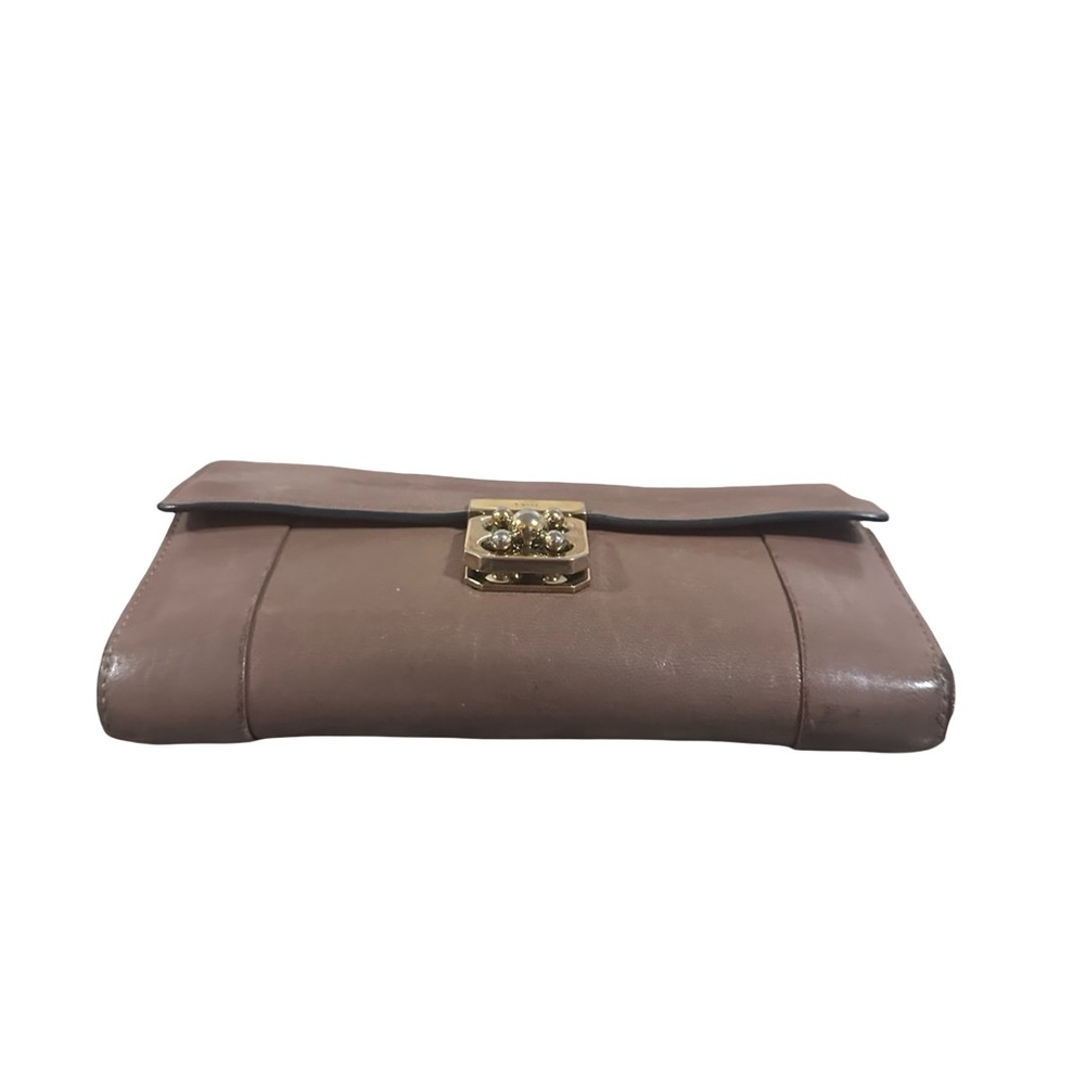 Chloé Elsie continental long wallet Beige Color With Turn Lock 7.5x4.5 COA - Picture 4 of 15